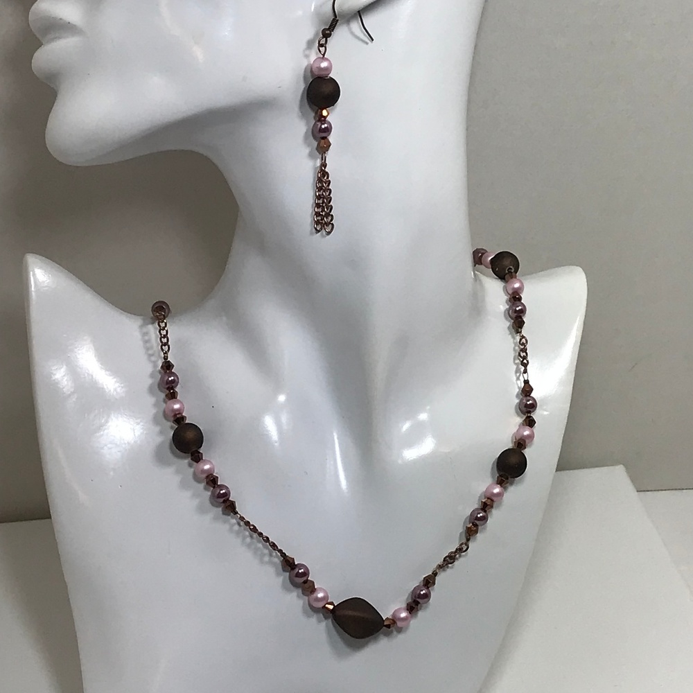 Necklace Earrings Bracelet Three Piece Set